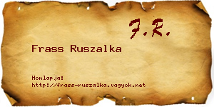 Frass Ruszalka névjegykártya